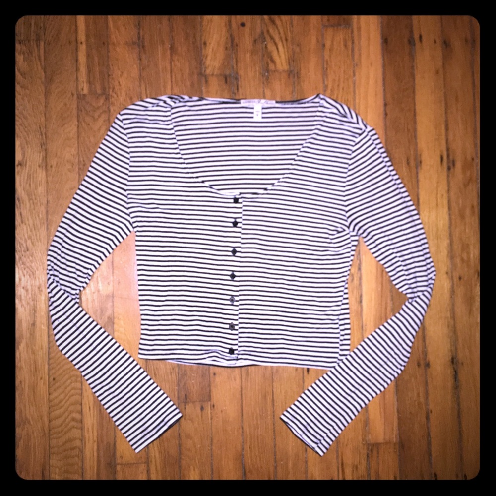 Express Striped Crop Top M